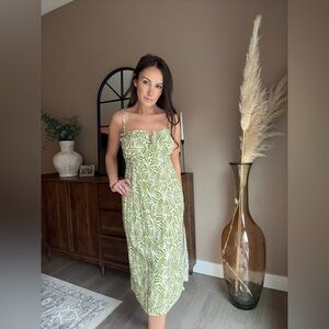 Monteau Los Angeles Tropical Print Midi Dress – XS